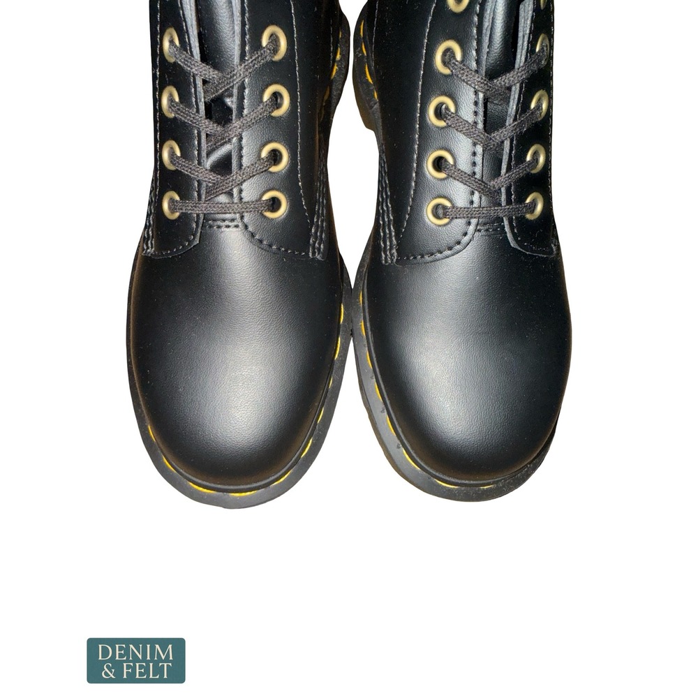 NEW Dr. Martens Vegan 1460 Felix Lace Up Boots Black Felix Rub Off 14045 - Picture 10 of 16